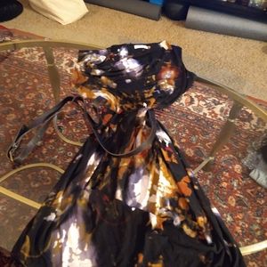 Belted Calvin Klein sleeveless dress